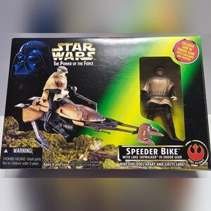 1996 Kenner Star Wars Power of The Force SPEEDER BIKE W/ LUKE SKYWALKER
